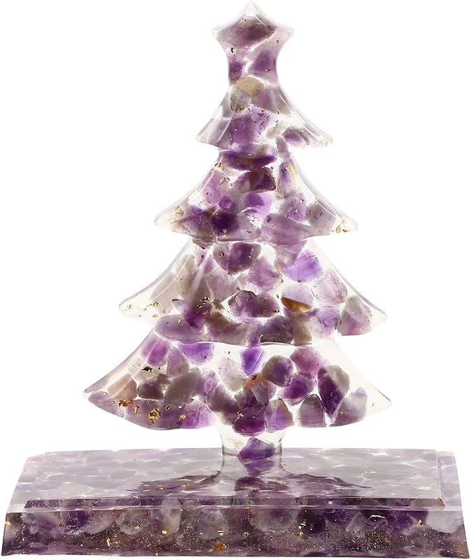 PRETYZOOM Adorno Árbol de Navidad de Cristal Púrpura, Figura Decorativa — Decoracion Navidad