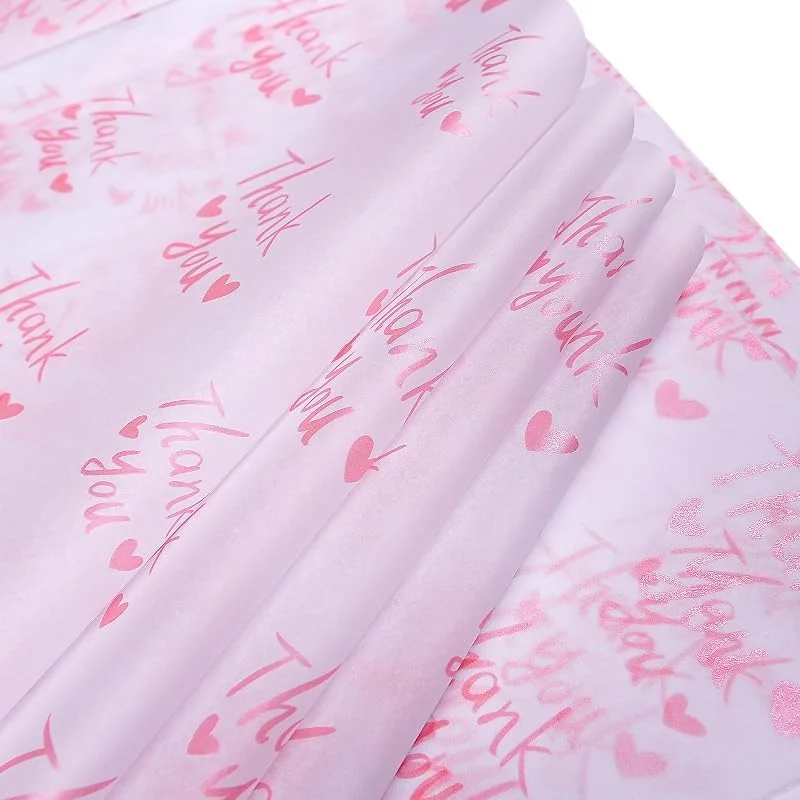 Heekcaa 60 hojas de papel de seda, hojas de papel de seda de 19.7 x 13.8 pulgadas para embalaje, papel de regalo para bodas, cumpleaños, Navidad, San Valentín, manualidades (blanco-rosa, 50 * 35cm) — Envoltorio regalo