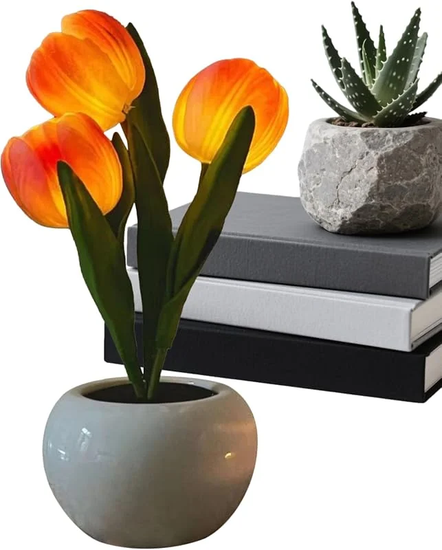 Genérico Lámpara de Flor de Mesa Iluminación Romántica Recargable Por USB — Cena a la luz de velas