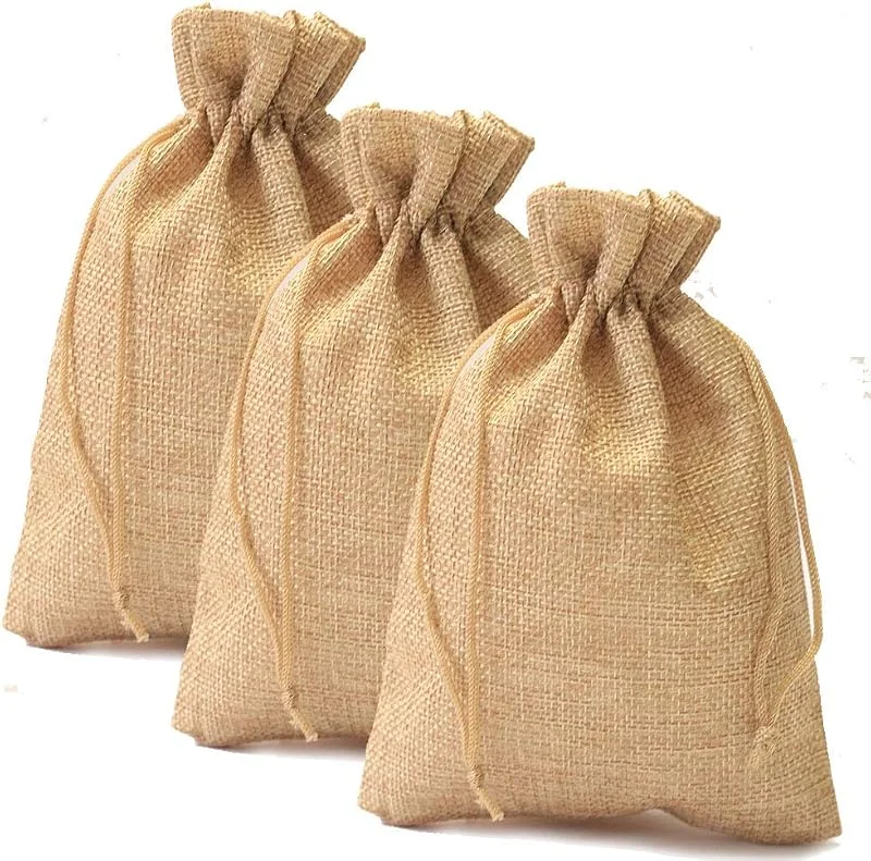 DAHI Saquitos de yute con calendario de Adviento para rellenar, 13 x 18 cm, saquito de regalos para bodas y compromisos (marrón claro, 13 x 18 cm) — Envoltorio regalo