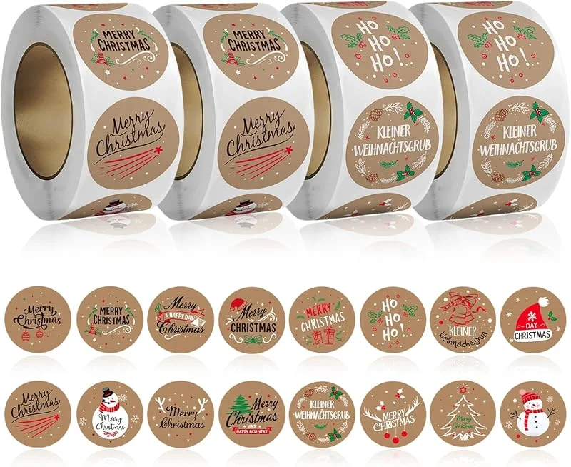WSXQAZ 2000 Piezas Stickers Navidad, Pegatinas, Etiquetas Adhesivas Navidad — Envoltorio regalo