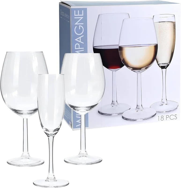 Visita la tienda de WELL HOME MOBILIARIO & DECORACIÓN WELL HOME MOBILIARIO & DECORACIÓN Set de 18 Copas de vino y Champagne — Vino y mesa festiva
