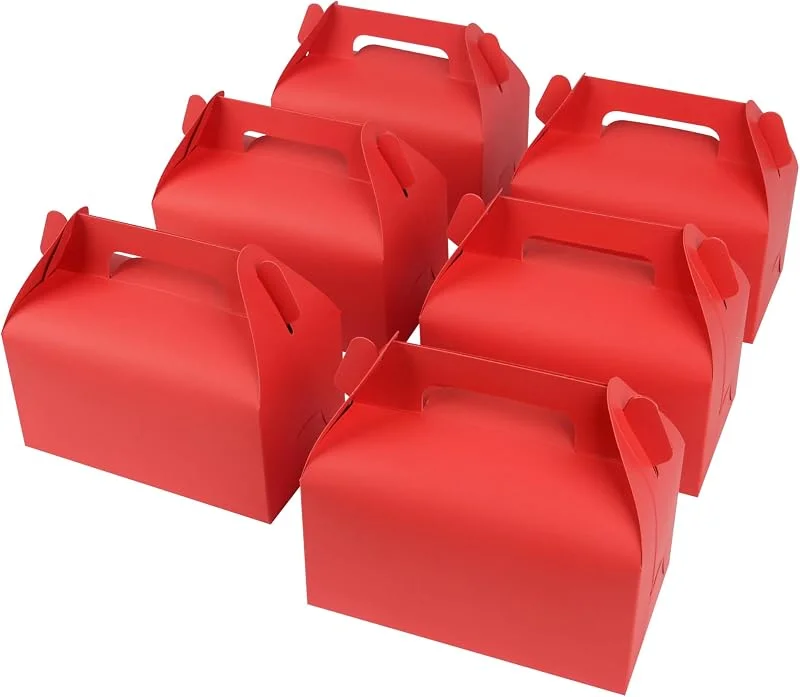GXFCING 30 Cajas Rojas para Fiestas, 16, 3 x 9, 3 x 8 cm Cajas de Regalo para Cumpleaños Infantiles, Bodas, Baby Showers, Navidad, Fiestas — Envoltorio regalo