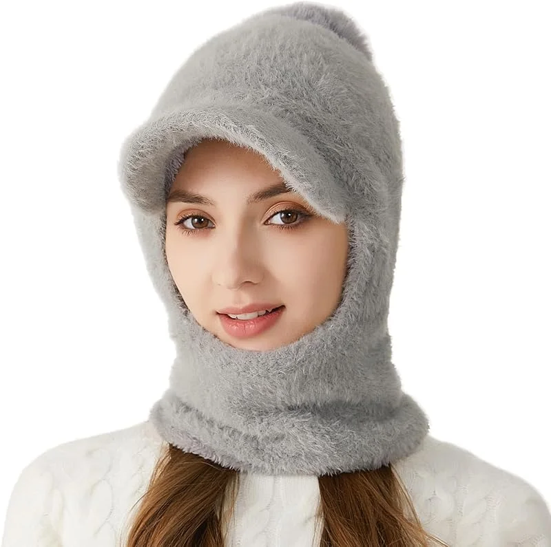 Visita la tienda de Rayson Rayson 3 en 1 Conjunto Bufanda y Gorro Invierno Mujer Elástico Cálido Sombreros con Pompón para Deportes Al Aire Libre — Ropa Navidad