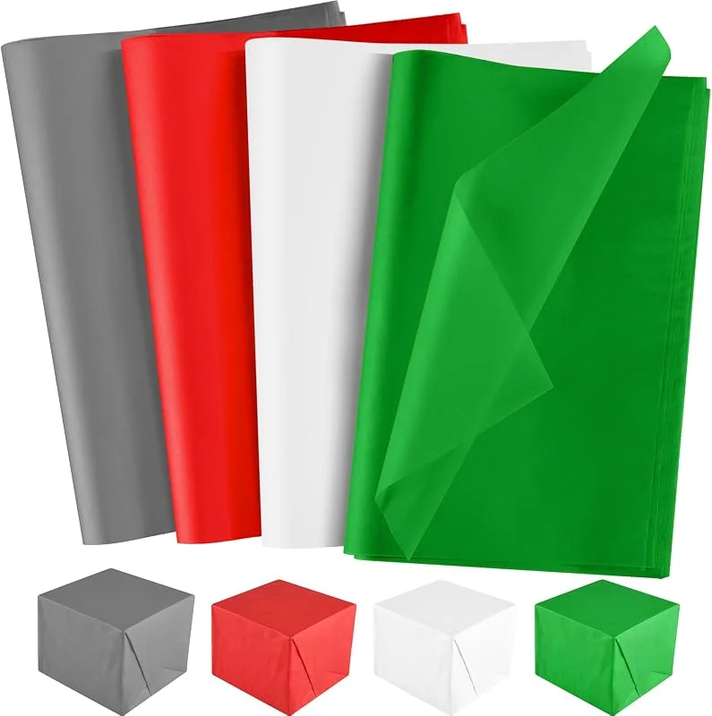 Visita la tienda de NEBURORA NEBURORA 72 Hojas Surtido de Papel de Seda Navideño 50 X 35 cm Rojo Verde Blanco Gris Papel de Seda para Envolver Regalos a Granel para Regalos Navideños Manualidades Bolsas y Decoraciones de Fiestas — Envoltorio regalo