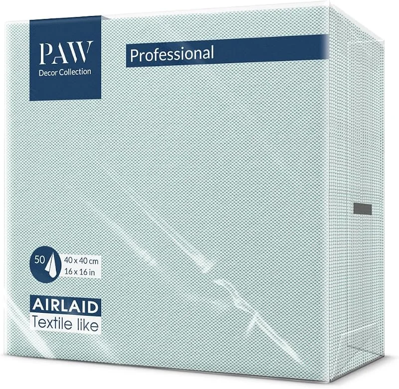 Visita la tienda de PAW Decor Collection PAW Servilletas Textil 40 x 40 cm, 50 uds - Diseño De Tela Turquesa — Adviento y mesa