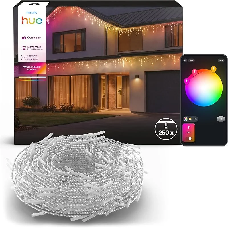 Philips Hue Festavia Luces LED de Exterior de Tipo Carámbano, 8, 5 m — Luces Navidad