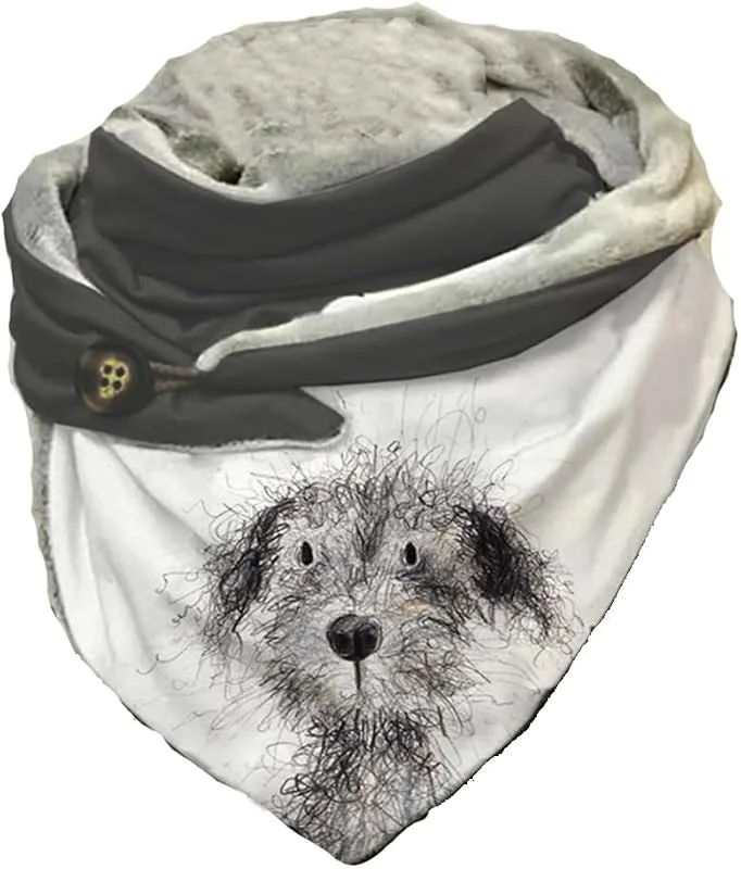 Hiseng Otoño Invierno Bufandas Mujer Moda Animal Impresión Shawls Caliente Cuello Alto Bufanda Pañuelos de Acogedor Chal Cálido Abrigo Grandes y Largas para Mujer — Ropa Navidad