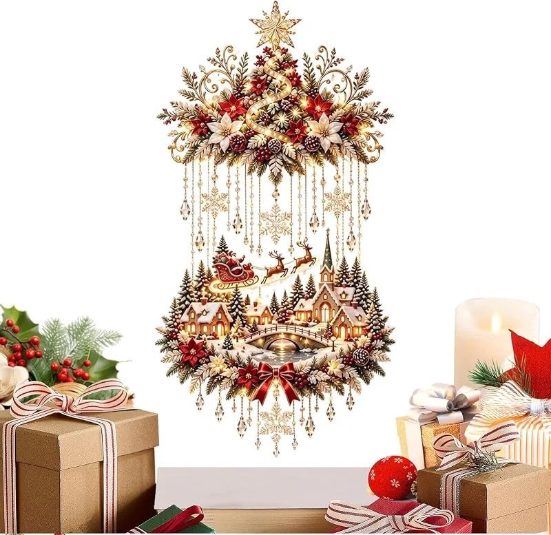 Generic Decoración iluminada de pueblo de Navidad, 2D, divertida exhibición — Decoracion Navidad