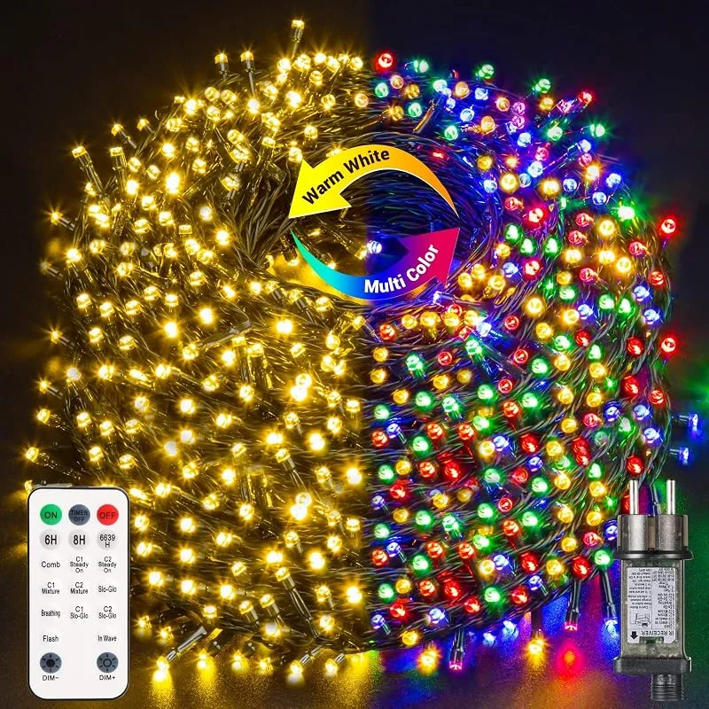 Visita la tienda de GlobaLink GlobaLink Luces Navidad Exterior 50M 500LEDs-Colores&Blanco Cálido
