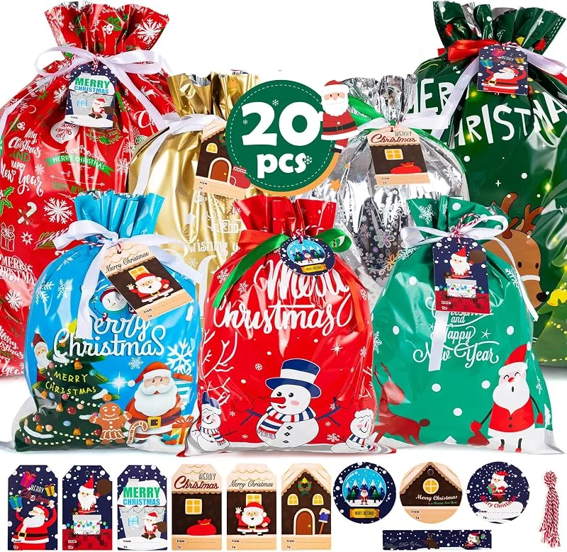 YAAVAAW Bolsas de regalo de con cordón Paquete múltiple Extra grande (7A-20) — Envoltorio regalo