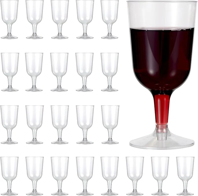 Visita la tienda de MATANA MATANA 48 Copas de Vino Plástico Duro Reutilizable, 180ml – Copas Elegantes y Resistentes para Vino, Cócteles, Postres, Champán - Vasos Plastico para Bodas, Navidad, Año Nuevo y Fiestas — Vino y mesa festiva