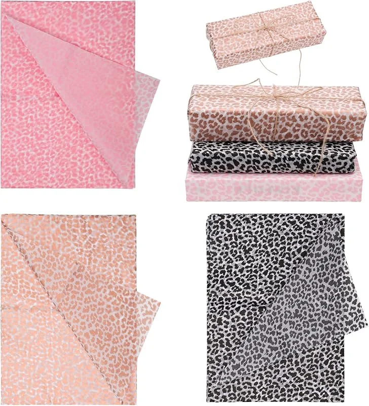 XIHIRCD 30 Hojas de Papel de Seda de Leopardo, 50x70cm Papel de Seda con Estampado de Guepardo 3 Colores Embalaje de Regalo Papel de Seda para Cumpleaños Bodas Fiestas Arte Manualidades Suministros — Envoltorio regalo