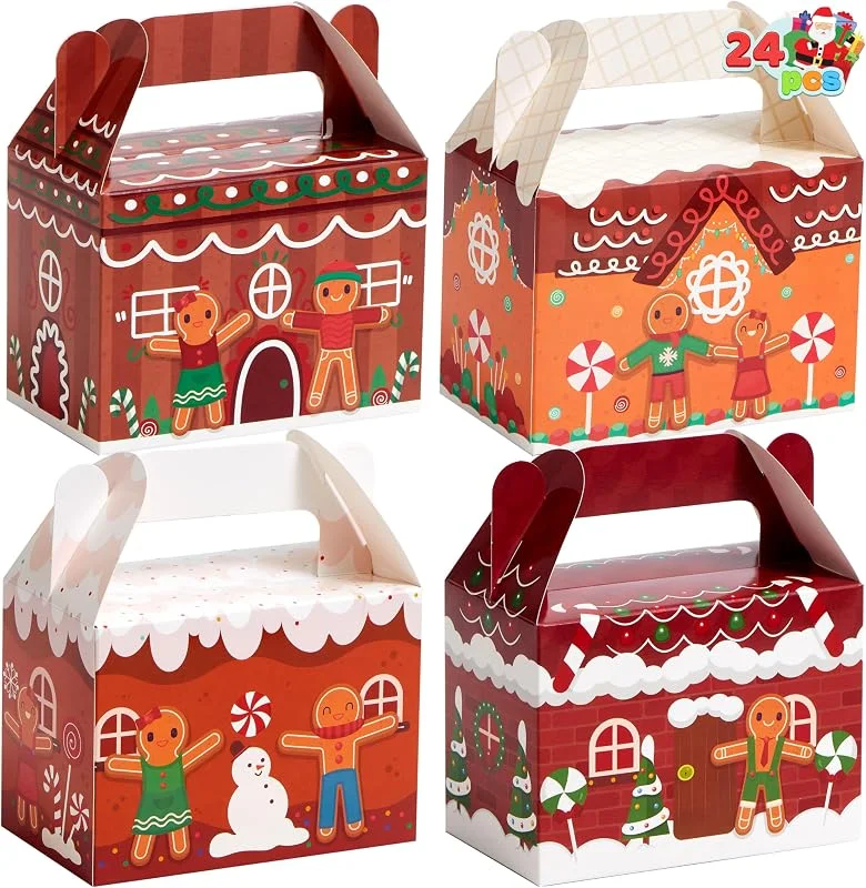 Visita la tienda de JOYIN JOYIN 24 cajas de cartón para galletas navideñas 3D para regalos de Navidad, suministros de fiesta para la escuela, el aula — Envoltorio regalo