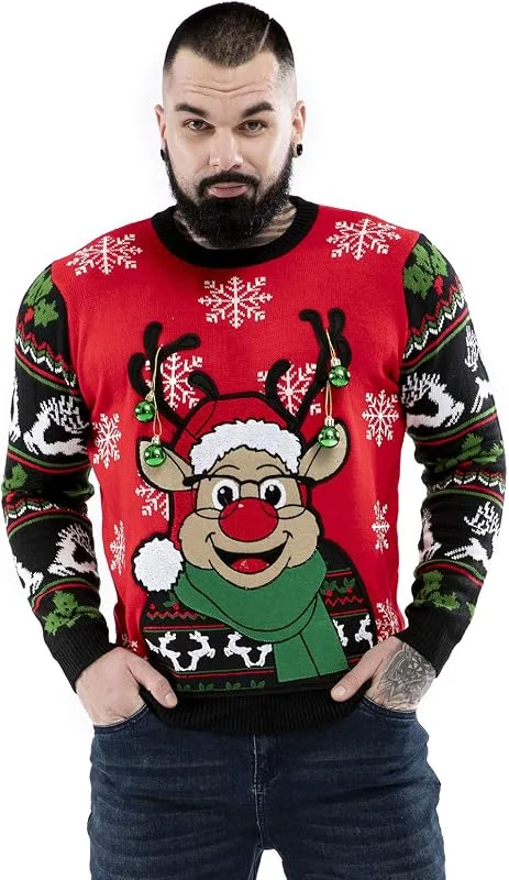 U Look Ugly Today Feo Jersey de Navidad para Hombre, Unisex, Divertido y Divertido, suéter de Navidad Grueso de Punto Festivo para Navidad — Ropa Navidad