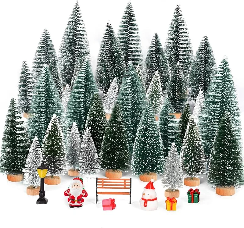 Visita la tienda de TOYTOPIE Mini Árbol de Navidad, 18 Piezas Árbol de Navidad Artificial Árbol de Abeto Miniatura Árboles de Mesa con Mini Figuras Navideñas Navidad Decoración de Mesa Hogar — Adviento y mesa
