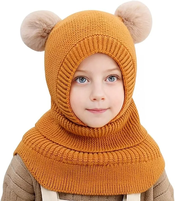 Visita la tienda de Rayson Rayson Gorros para Niño Niña Bebé otoño Invierno Gorros y Bufandas 3 en 1 para Mantener el Calor Gorro de Punto Acolchado para Niños de 2-6 Años — Ropa Navidad