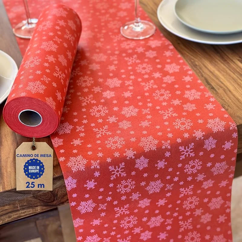 Visita la tienda de NATUARTE Camino de Mesa Navidad, Rollo de Fieltro de 25 Metros x 30 centimetros, Decoracion de Mesa Navidad, Tela Decoracion Navidad, Cumpleaños, Tela Manualidades, Color Rojo y Blanco — Hogar y cocina