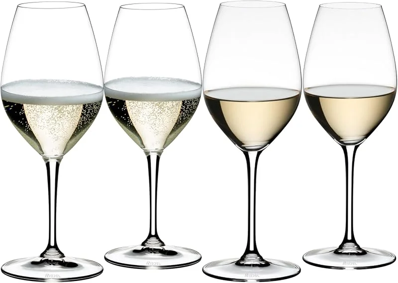 Riedel Wine Friendly Vino Blanco Champagne 003 Juego de 4 Copas de Vino Champagne — Vino y mesa festiva