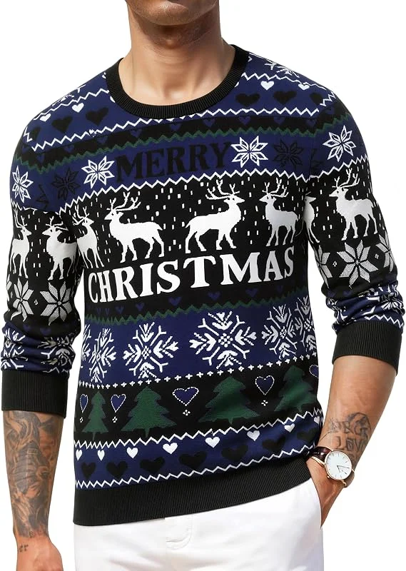 Visita la tienda de Crewhpo Jersey Navideño Hombre Suéter Navidad de Cuello Redondo Invierno — Ropa Navidad