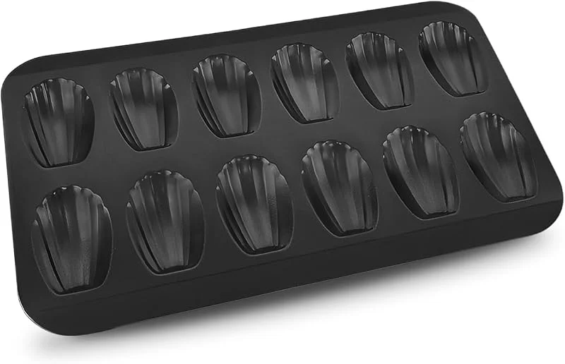 Gurlideo Magdalenas Molde, Bandejas para Galletas Magdalenas con 12 cavidades, negro — Hogar y cocina