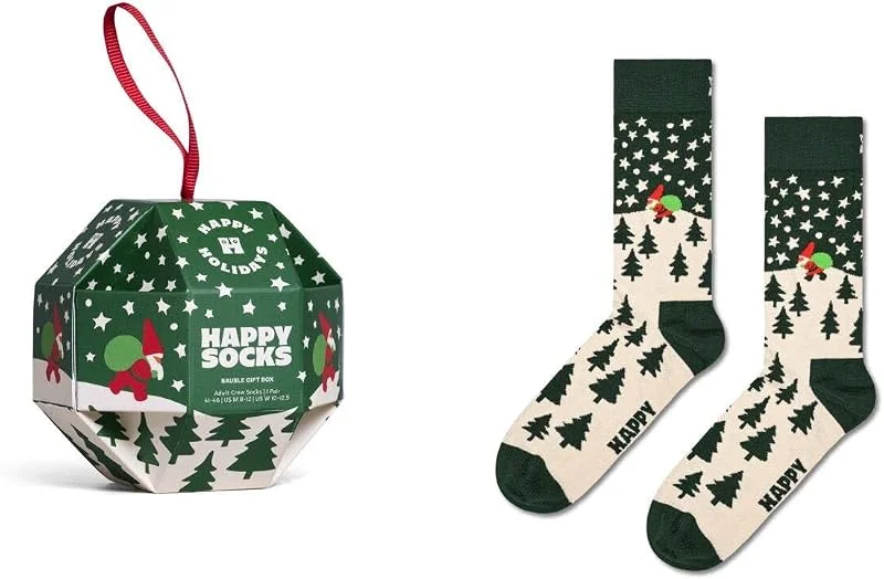 Visita la tienda de Happy Socks Happy Socks Snow Globe Sock Gift Set Calcetines Unisex adulto (Pack de 1) — Decoracion Navidad