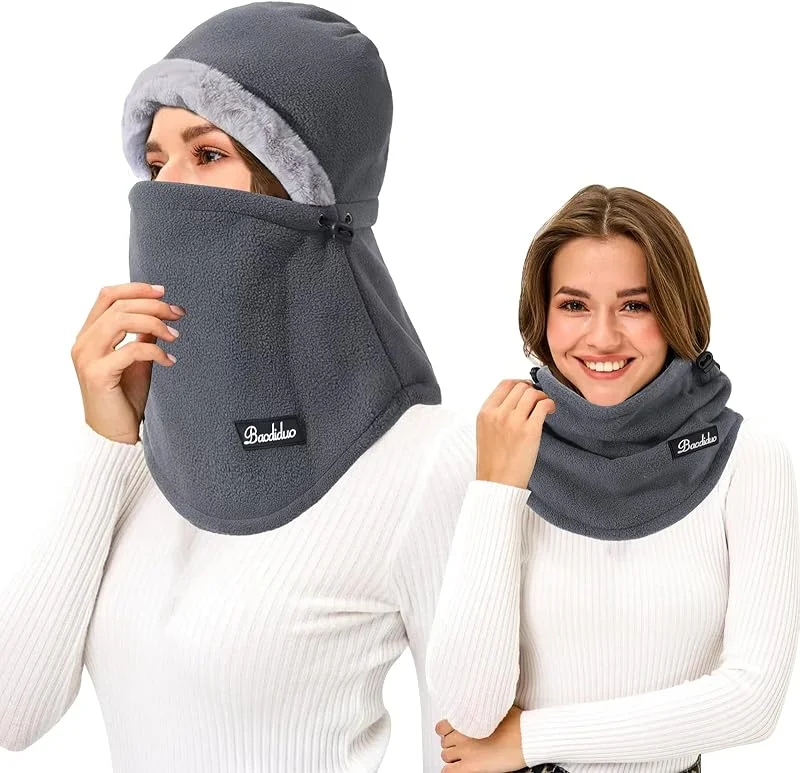 TAGVO Pasamontañas Invierno Esquí Prueba De Viento Capucha De Lana Térmica Balaclava Polar Multifuncional Unisex Cálido Facial Calentador De Cuello Pesado para Clima Frío — Ropa Navidad