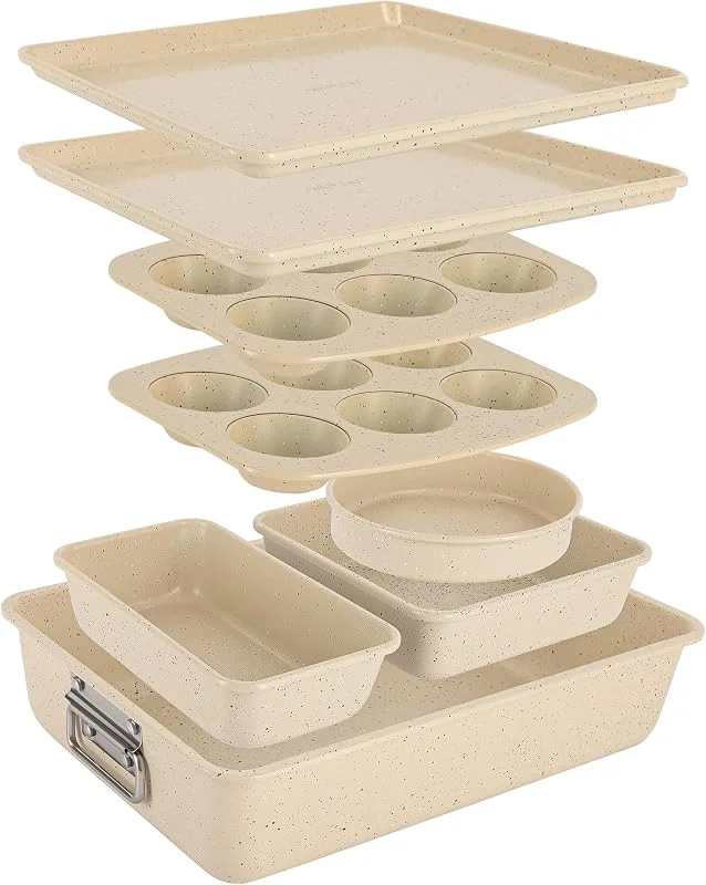 Visita la tienda de NutriChef NutriChef Set de Moldes para Hornear, 8 Piezas, Acero al Carbono — Hogar y cocina
