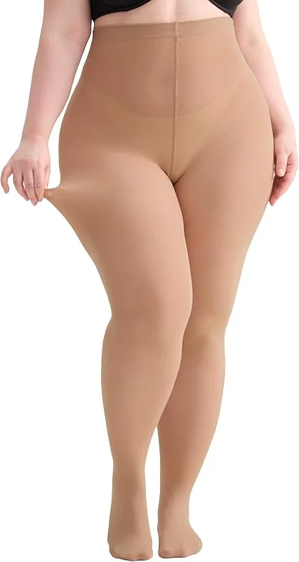 Hiltzo Medias Panty Mujer Talla Grande 80D Alta Elasticidad para Uso Diario y Varios Estilos — Ropa Navidad