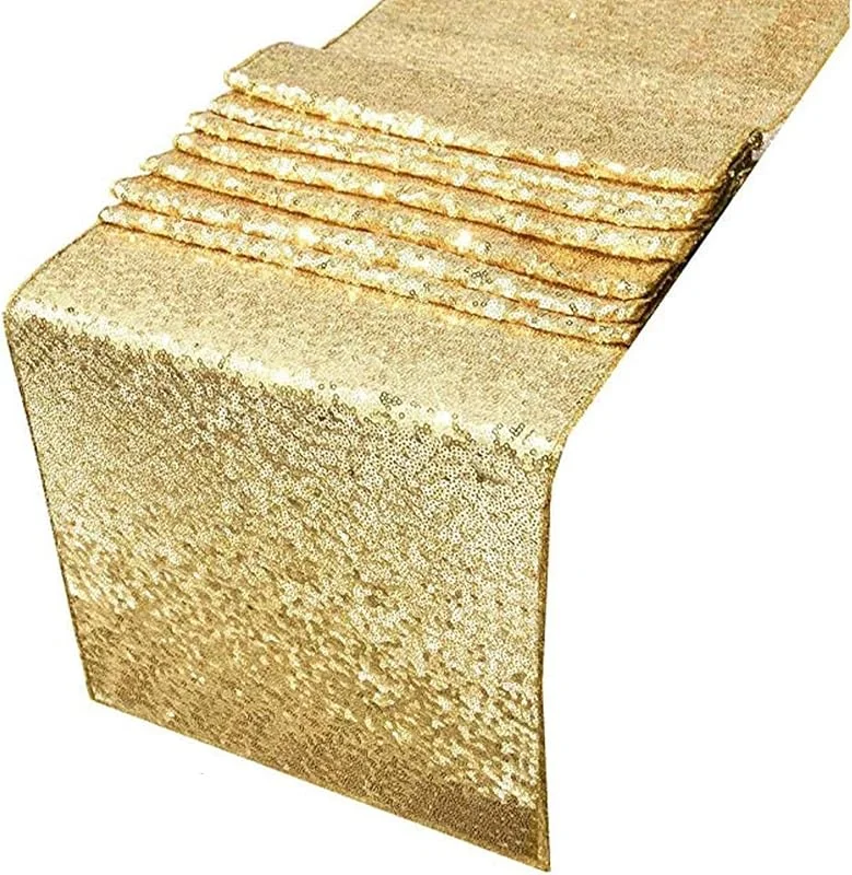 Tomotato Camino de Mesa Lentejuelas Dorado, Decoración de Mesa, 30x300 cm — Hogar y cocina