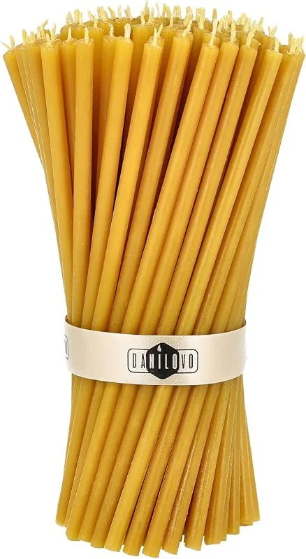 Visita la tienda de Danilovo Danilovo 50 Velas de Cera Pura de Abejas - Velas Altas y Finas - Velas Decorativas para Oracion en la Iglesia, Decoración o Velas de Cumpleaños - 16 x 0, 5 cm — Cena a la luz de velas