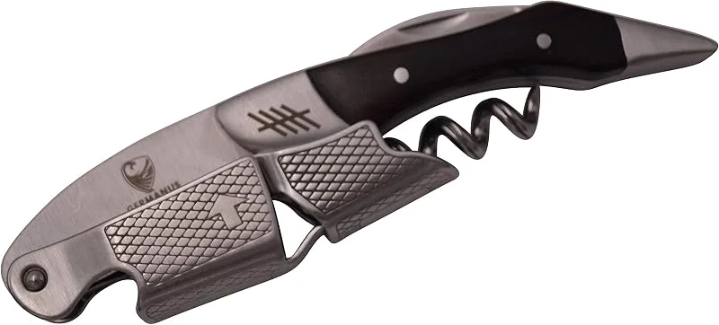 GERMANUS Cuchillo de camarero Premium 196 para descorchar botellas de vino — Vino y mesa festiva