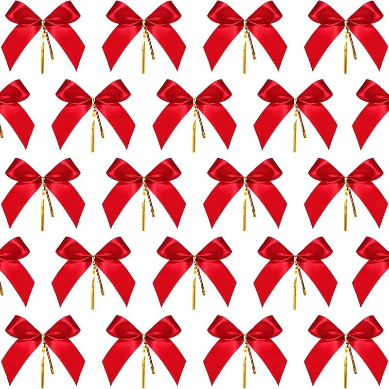 Sumind 48 Lazos Rojos para Árbol de Navidad en 3 Tamaños — Envoltorio regalo