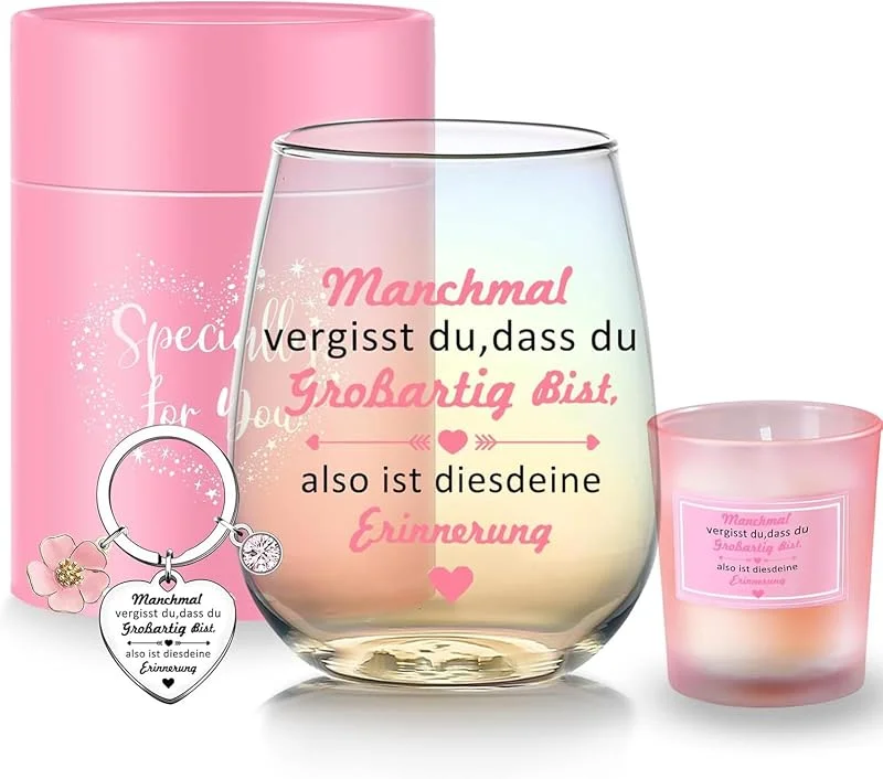 Arefen Regalos para mujeres, novia, regalo de cumpleaños, copas de vino, mejor amiga, regalo de despedida, regalos de cumpleaños Navidad para mujeres, esposas y madres — Vino y mesa festiva
