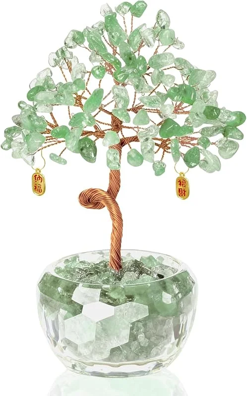 Visita la tienda de VLYX Árbol de la Vida de Cuarzo Rosa Hecho a Mano - Árbol de la Suerte con Gemas de Colores, Decoración de Oficina, Regalo de Energía Positiva para Mujeres — Decoracion Navidad
