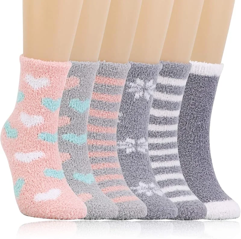 Visita la tienda de QKURT QKURT 6 pares Calcetines de Piso Calcetines de Invierno Calientes para Mujer Calcetines Termicos Calcetines Suaves y Esponjosos para Damas — Decoracion Navidad