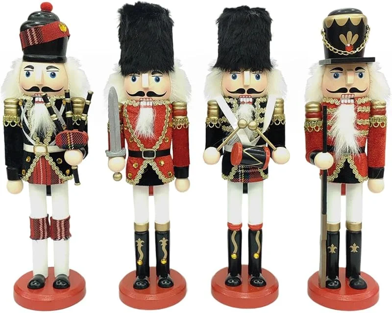 Generic Cascanueces Decoración navideña, Navidad Cascanueces Figuras 4 piezas — Decoracion Navidad