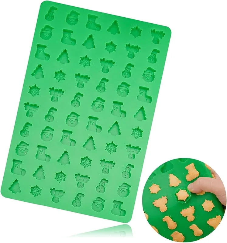 KASESSS Molde de Silicona Navideño - 60 Cavidades para Chocolate, Gominolas y Mini Bombones con Motivos Navideños — Hogar y cocina