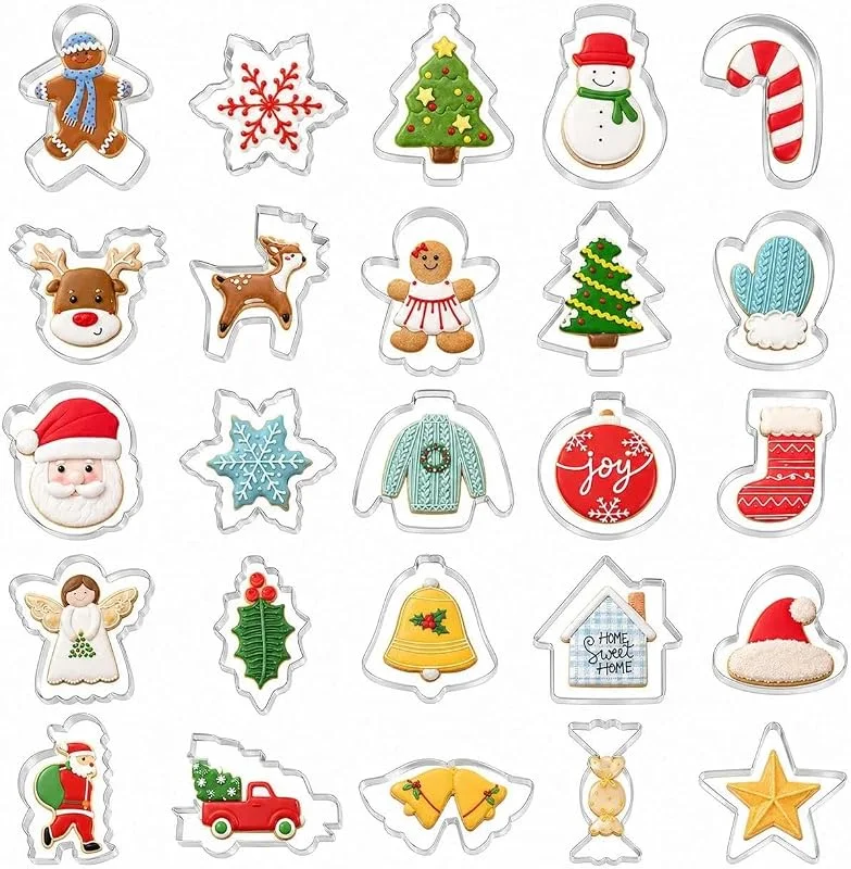Keepatyart Cortadores de Navidad, 25 cortadores de galletas de acero inoxidable — Hogar y cocina