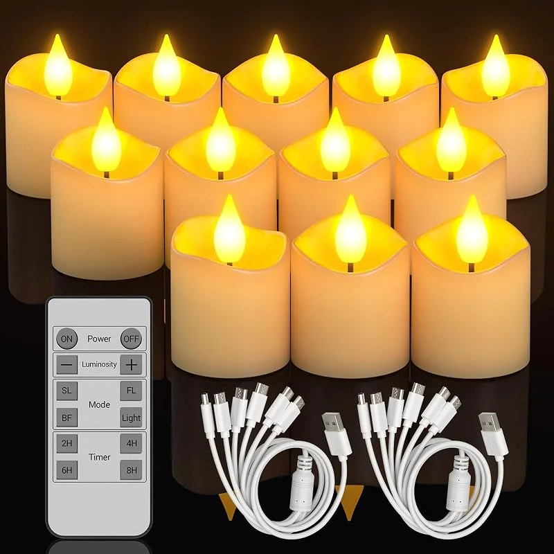 Visita la tienda de SoulBay SoulBay Velas de té LED recargables con mando a distancia y temporizador — Luces Navidad