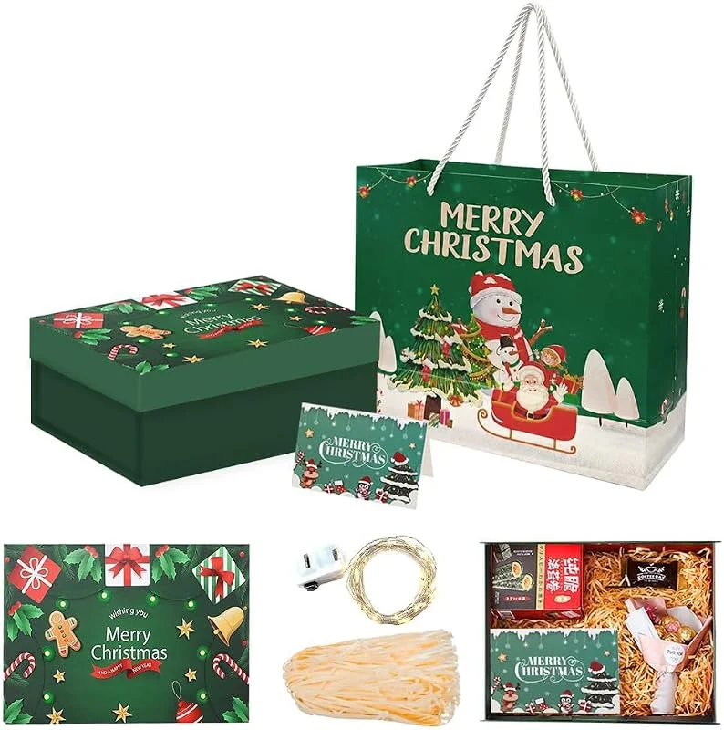 HIQE-FL Caja Navideña, Caja De Regalo Magnética Navideña, Cajas para Navidad — Envoltorio regalo