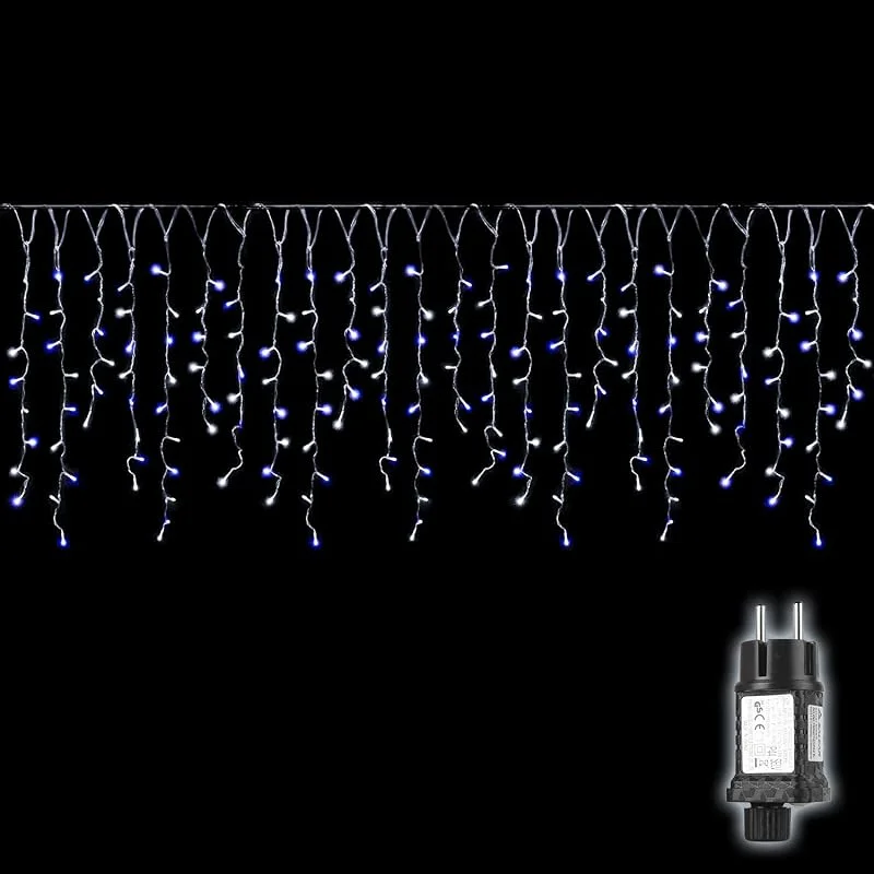 Visita la tienda de SALCAR SALCAR Luces de Navidad Exterior de Carámbanos 5+3M, Azul y Blanco — Luces Navidad
