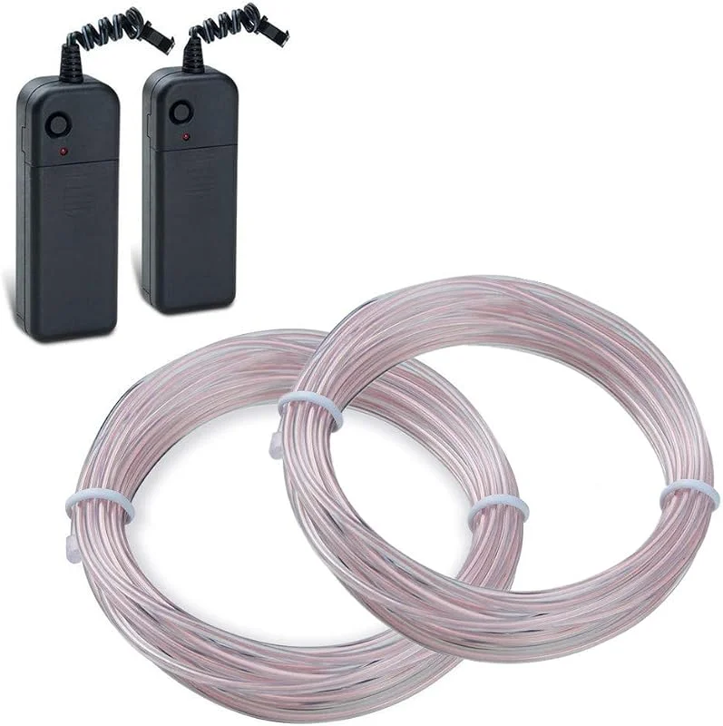Visita la tienda de Sunboia 2x5M Luz de Neón el Alambre(EL Wire) con Controlador Box, Tira de Luces, DIY Resistente al Agua Tiras de LED Líneas de Cables Luminoso Exterior para Fiestas y Decoración de Halloween Navidad-blanco — Luces Navidad
