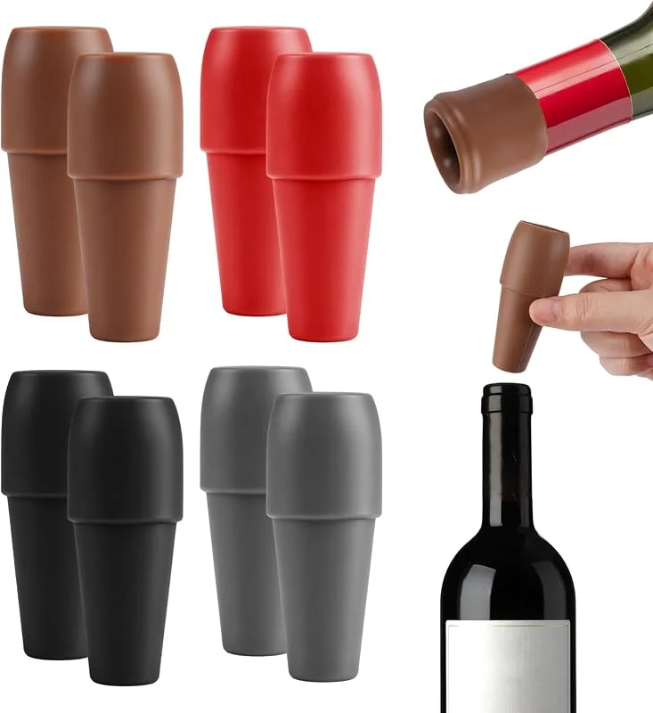 HJYIMYI 8 Piezas Tapones para Botellas de Vino para Cerveza, Champán y Bebidas — Vino y mesa festiva