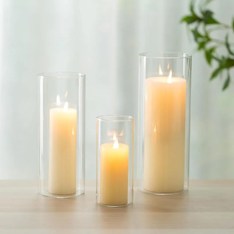 Romadedi Juego de 3 portavelas de cristal, portavelas de cristal, 3 unidades, para velas, velas flotantes, jarrón de cristal, para bodas, fiestas, mesas de comedor, decoración de salón, decoración — Adviento y mesa
