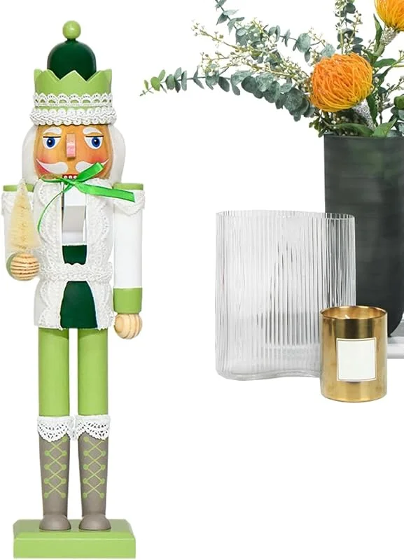Generic Figura decorativa de cascanueces de madera de 15 pulgadas, coleccionable — Decoracion Navidad