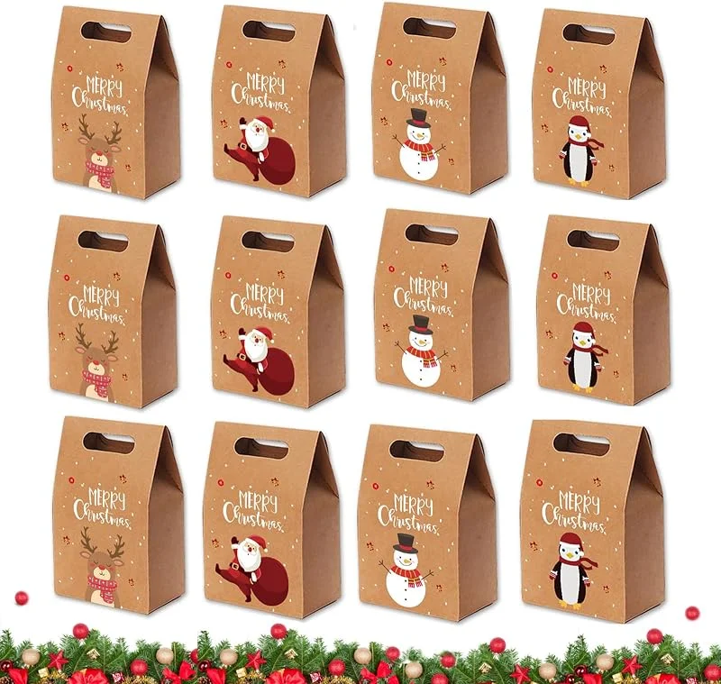 Spldsun cajas regalo navidad, Con asa, 10.5x6.5x17.5cm, 12 Piezas — Envoltorio regalo