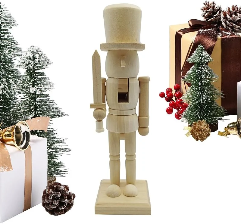Genérico Figuras de cascanueces navideños – escultura de madera para mesa práctica e — Decoracion Navidad