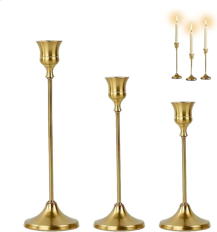 Visita la tienda de mimzemamz Candelabros para Velas, Candelabro en 3 Alturas Diferentes, Portavelas Decoracion para Cenas, Bodas, Decoración de Mesas, Decoración de Chimeneas, Iluminación con Velas — Cena a la luz de velas