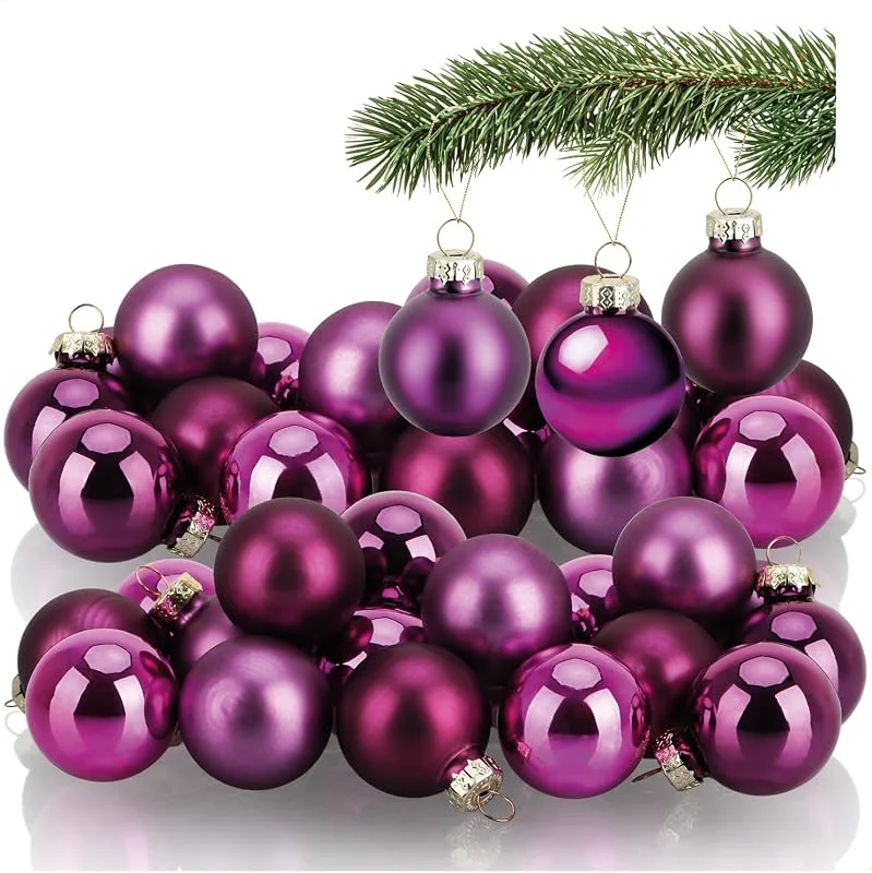 Visita la tienda de com-four COM-FOUR® 40 Mini Bolas de Navidad de Cristal, pequeños Adornos Decorativos — Decoracion Navidad